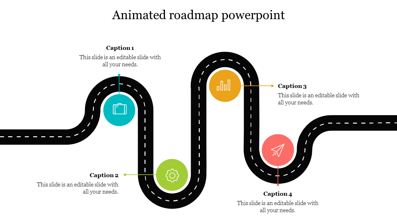 Animated Roadmap PowerPoint Template and Google Slides